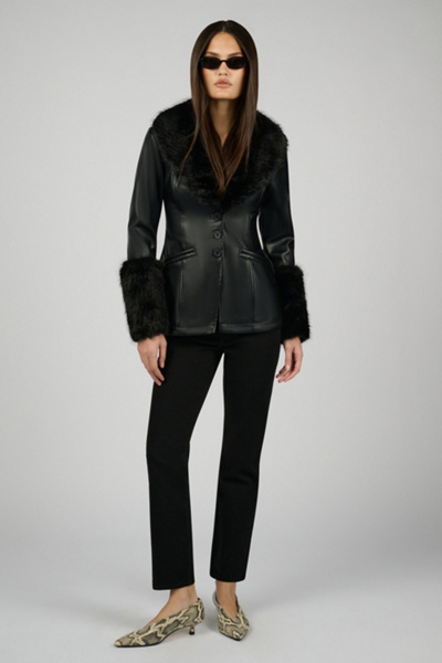 WeWoreWhat Fur Collar Jacket