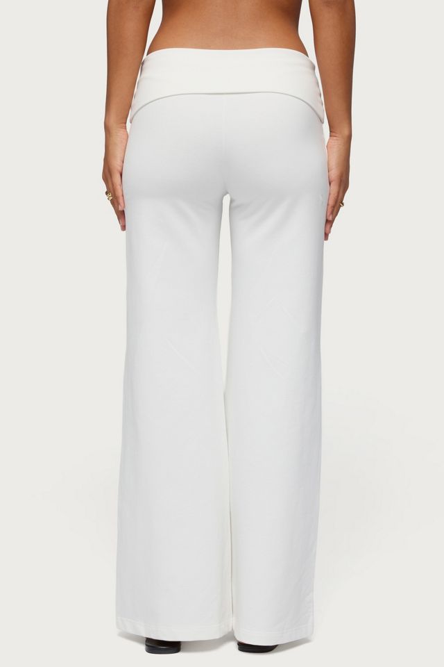 Edikted Wide Leg Fold Over Pants #4