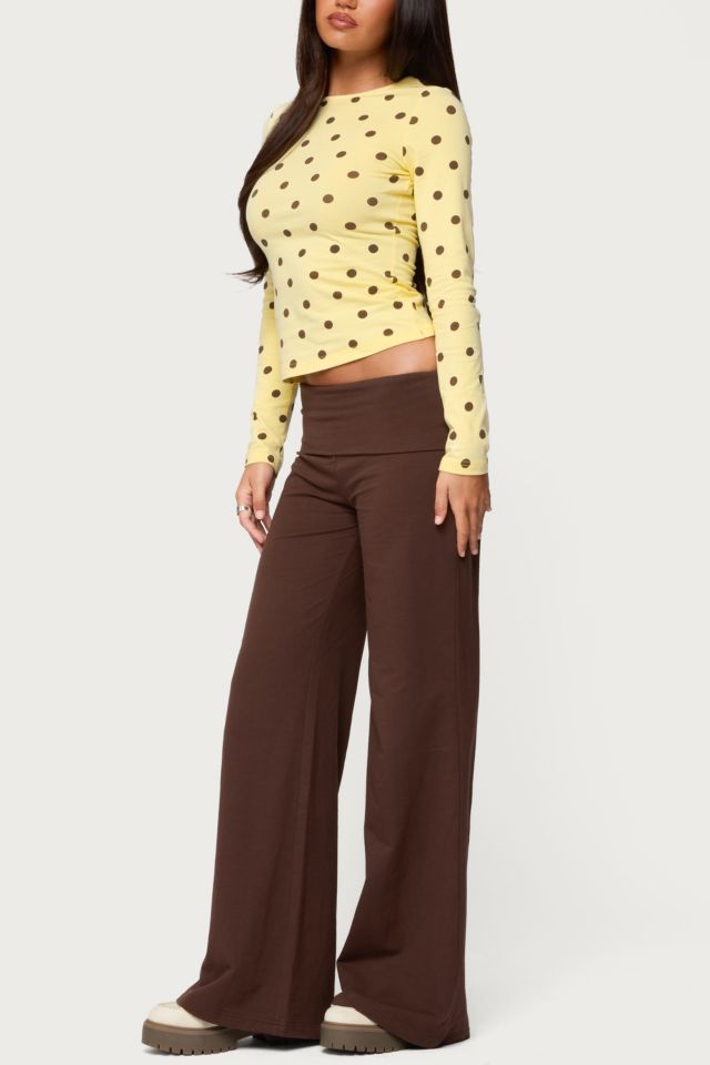 Edikted Wide Leg Fold Over Pants #1