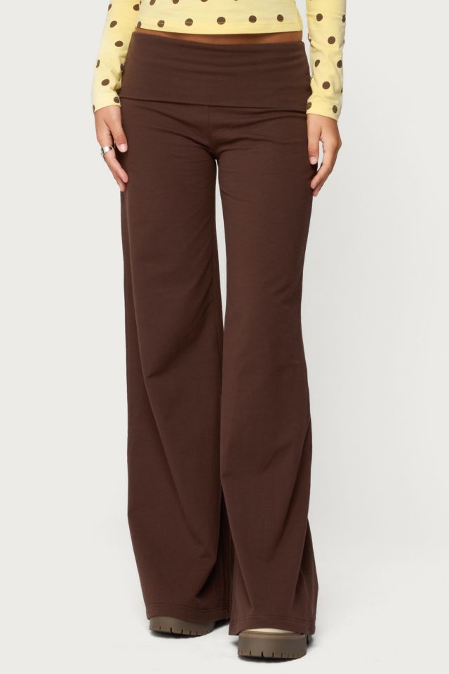 Edikted Wide Leg Fold Over Pants #3