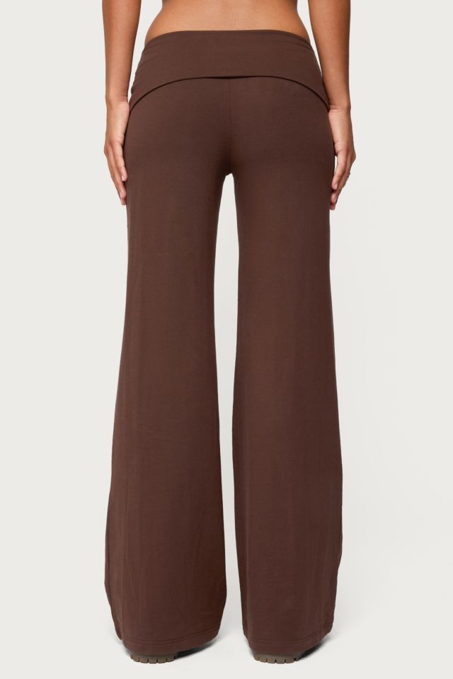 Edikted Wide Leg Fold Over Pants #4