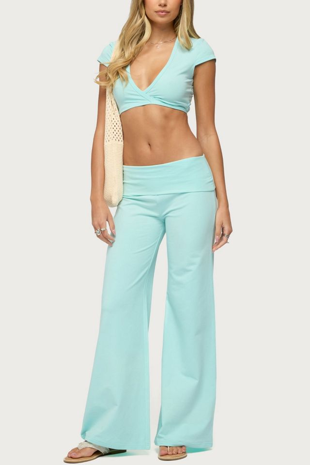 Edikted Wide Leg Fold Over Pants #1