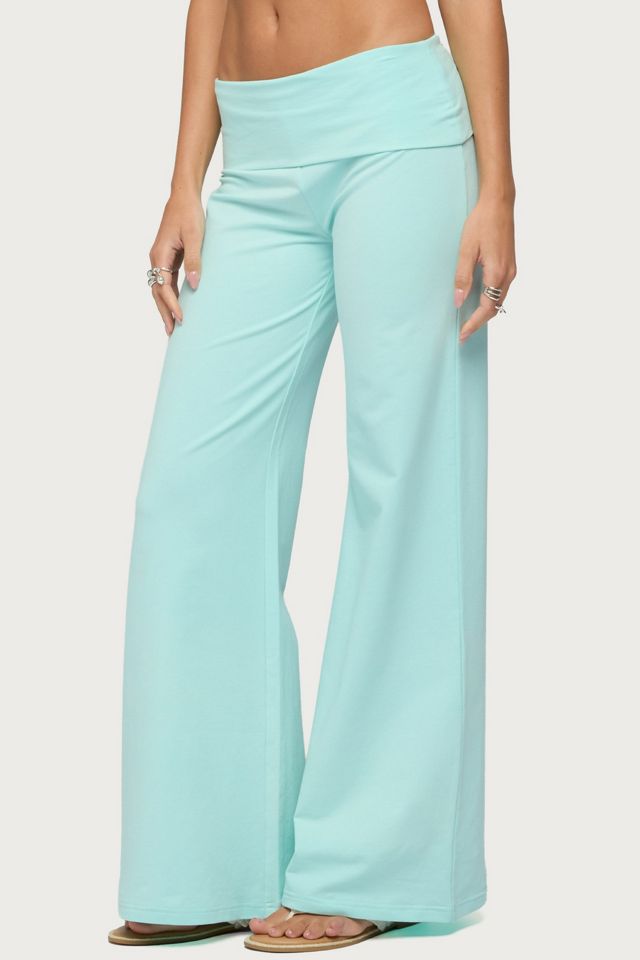 Edikted Wide Leg Fold Over Pants #3