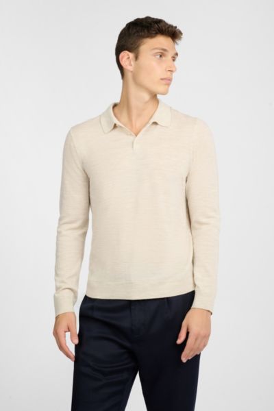 Onia Extra Fine Merino Wool Long Sleeve Polo