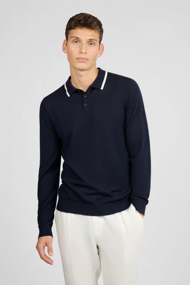 Onia Extra Fine Merino Wool Long Sleeve Polo #1
