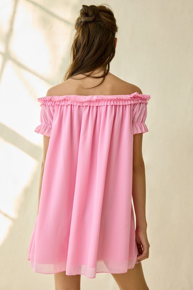 Kiss The Sky Mini-robe évasée Delaney à volants et épaules dénudées #3