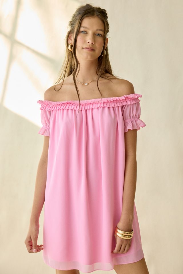 Kiss The Sky Mini-robe évasée Delaney à volants et épaules dénudées #4