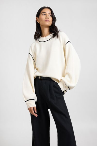 Onia Cotton Oversized Mock Neck Sweater In Neutral