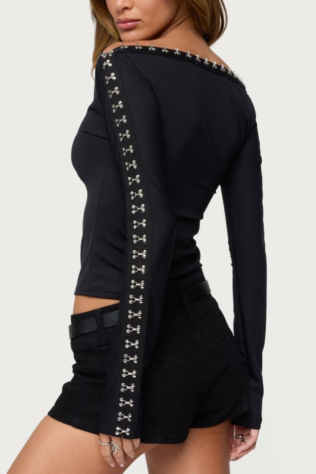 Edikted Zaina Hook & Eye Boat Neck Top #4