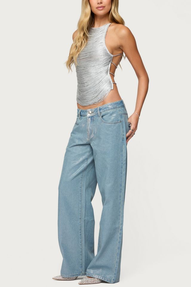 Edikted Kalana Crisscross Backless Fringed Top #1