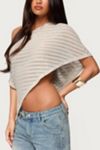 Edikted Loma Asymmetric Off Shoulder Knit Poncho