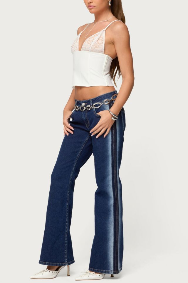 Edikted Keesha Lacey Boned V Neck Top #1