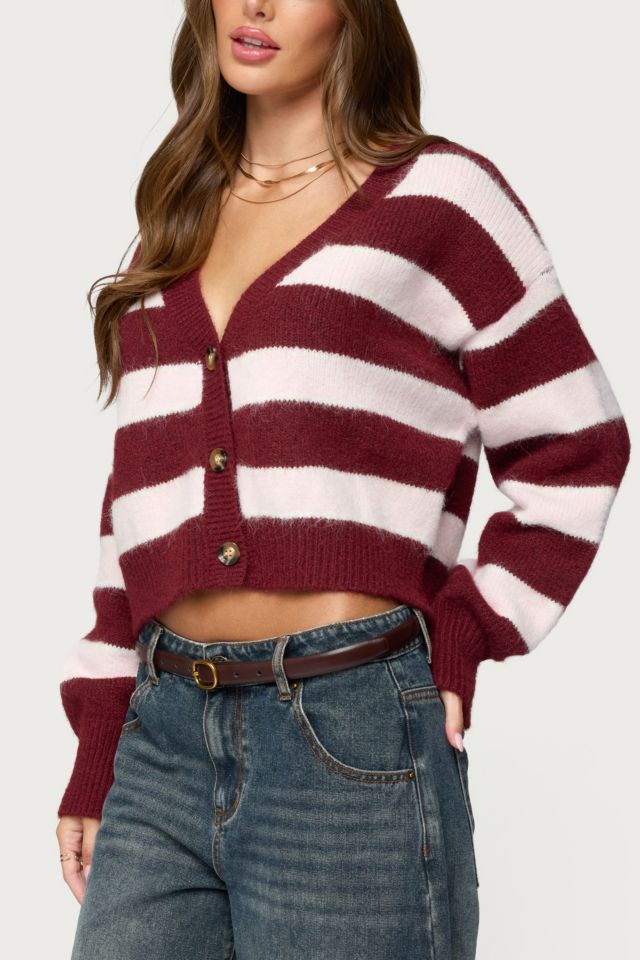Edikted Kaz Striped Knit V Neck Cardigan #2