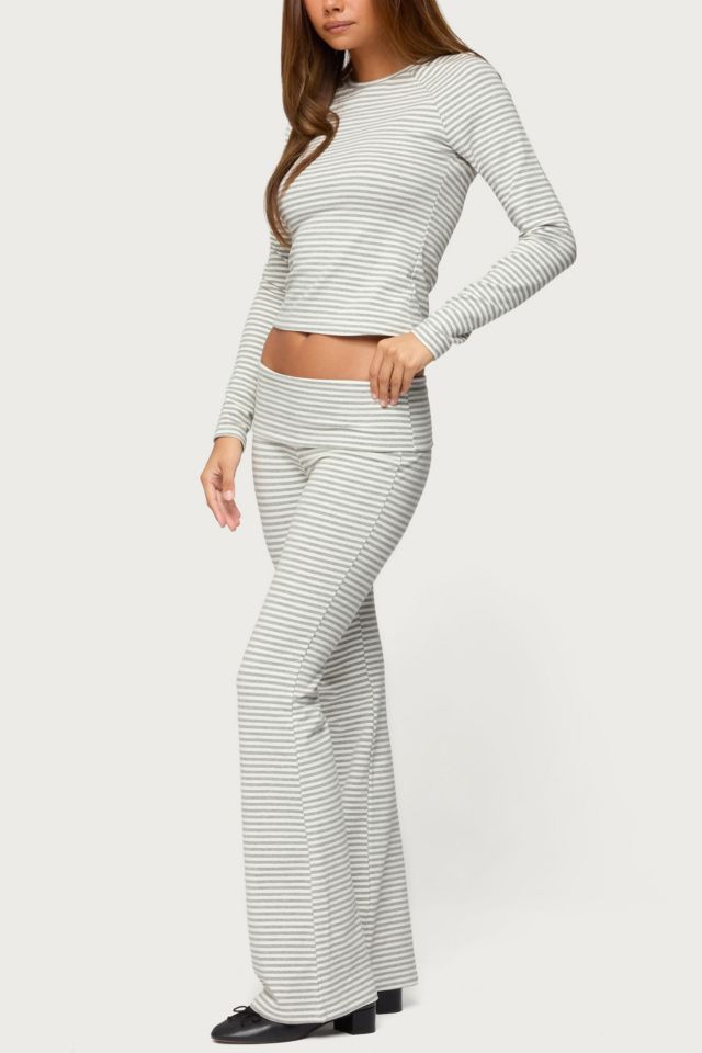 Edikted Kaeli Stripey Long Sleeve T Shirt #1