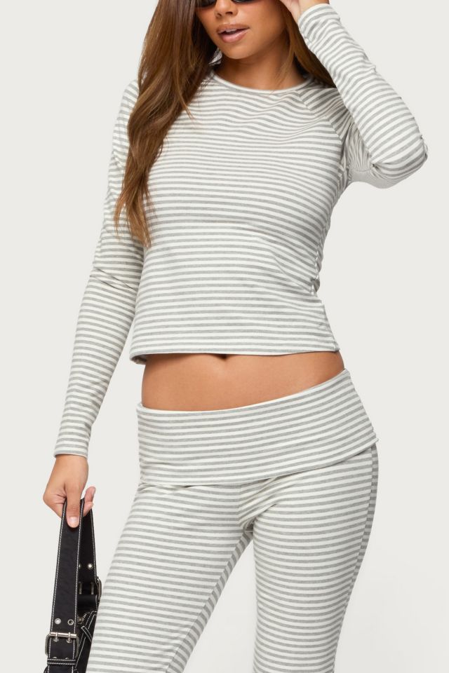 Edikted Kaeli Stripey Long Sleeve T Shirt #3