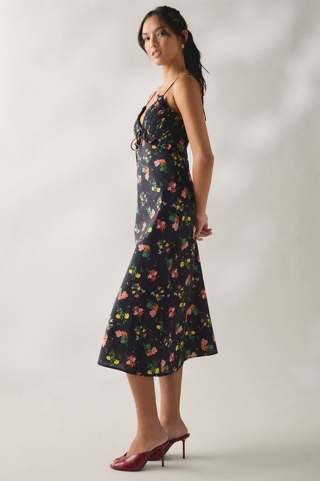 Robe midi froncée à volants Fleurs Kiss The Sky #4