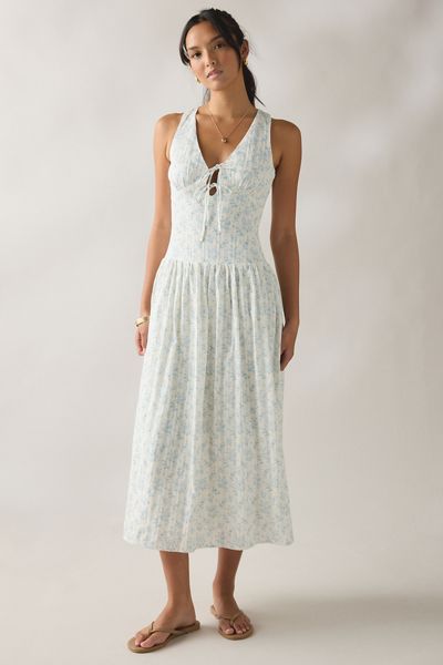 sachin and babi light blue dress Aelia Drop Waist Midi Dress Free People