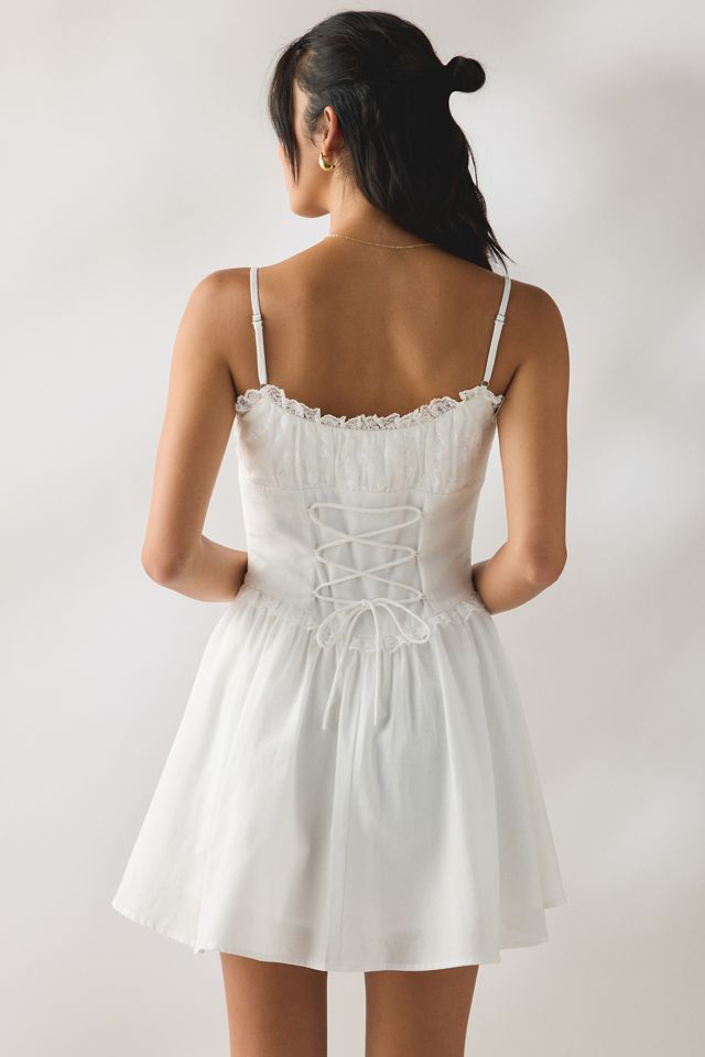 Kiss The Sky Maisie Frill Lace Trim Corset Mini Dress #1