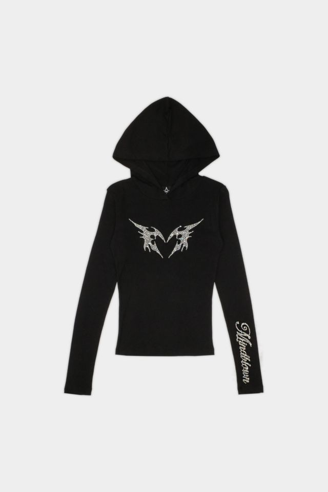 Mindblown Dark Angel Rhinestone Hooded Baby Tee #2