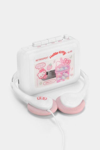 Sanrio Hello Kitty Strawberry Kawaii Cp-81 Portable Cassette Player In White At Urban Outfitters In Multi