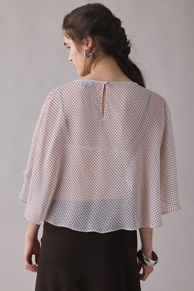 AFRM Enza Mauve Pin Dot Sheer Cape Top
