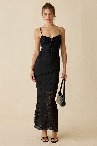 Kiss The Sky Alessia Spliced Lace Maxi Dress | Urban Outfitters Canada
