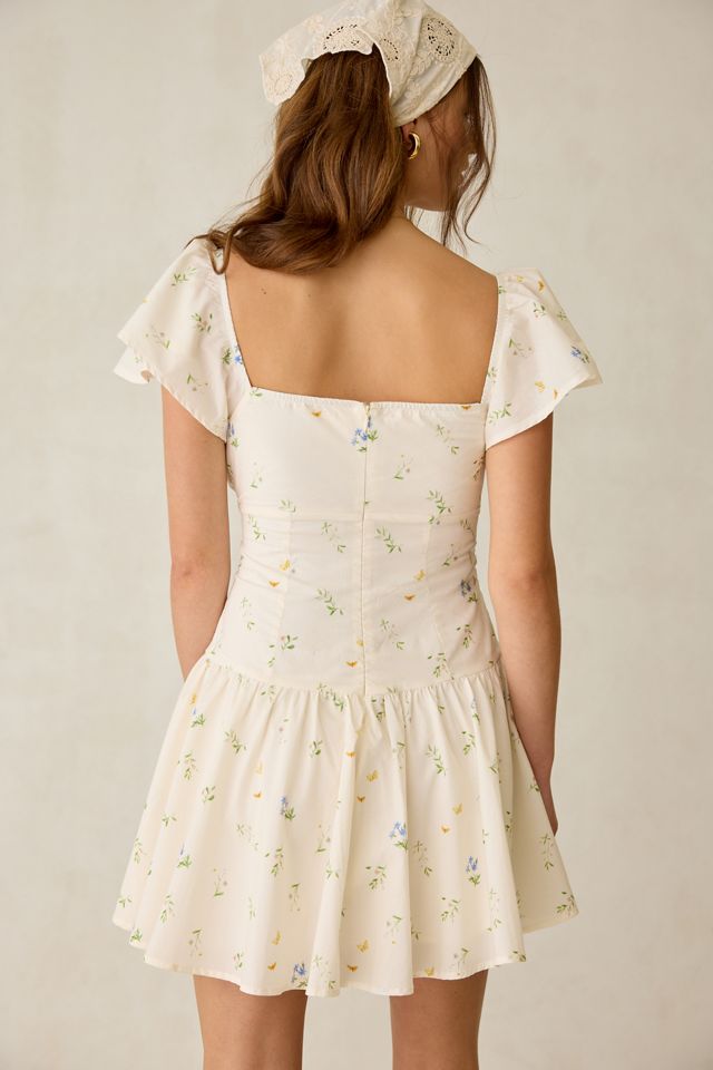 Kiss The Sky Bella Flutter Sleeve Corset Mini Dress | Urban Outfitters