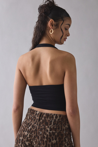 AFRM Arnya Ruched Mesh Halter Top