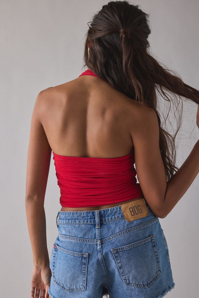 AFRM Arnya Ruched Mesh Halter Top #2