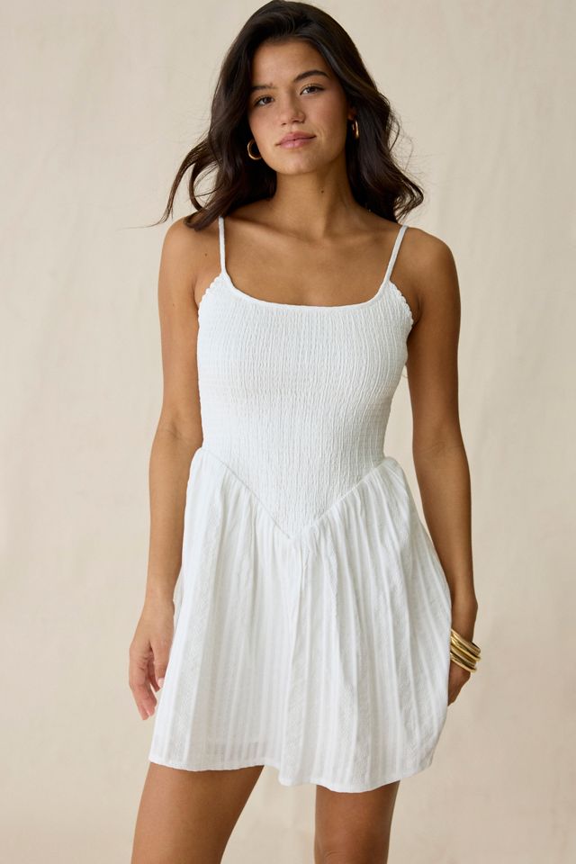 Kiss The Sky Hayley Shirred Seersucker V-Waist Mini Dress #5