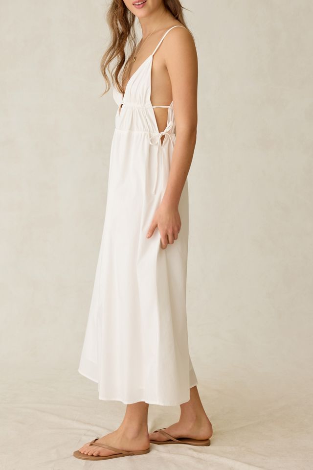 Robe maxi blanche Lucia froncée avec nœud Kiss The Sky #2