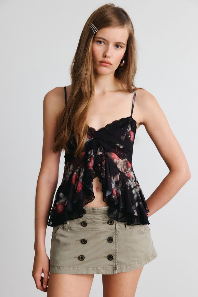 Camisole Ella à volants et bordure en dentelle Kimchi Blue #1