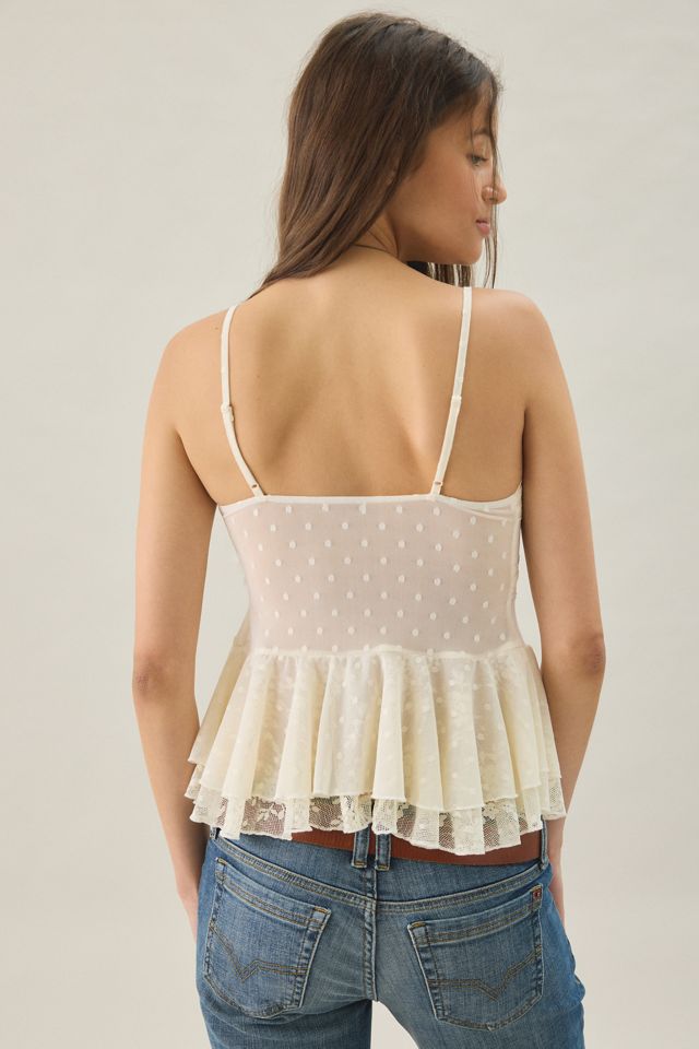 Kimchi Blue Ella Flyaway Ruffle Lace Trim Cami #3