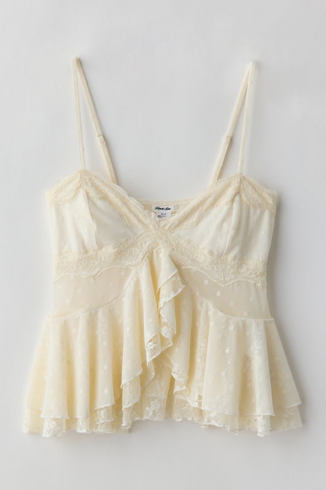 Kimchi Blue Ella Flyaway Ruffle Lace Trim Cami #4