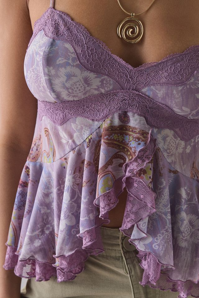 Kimchi Blue Ella Flyaway Ruffle Lace Trim Cami #4