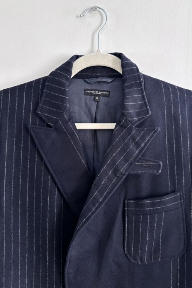 Engineered Garments Navy Wool Pinstripe Blazer #1