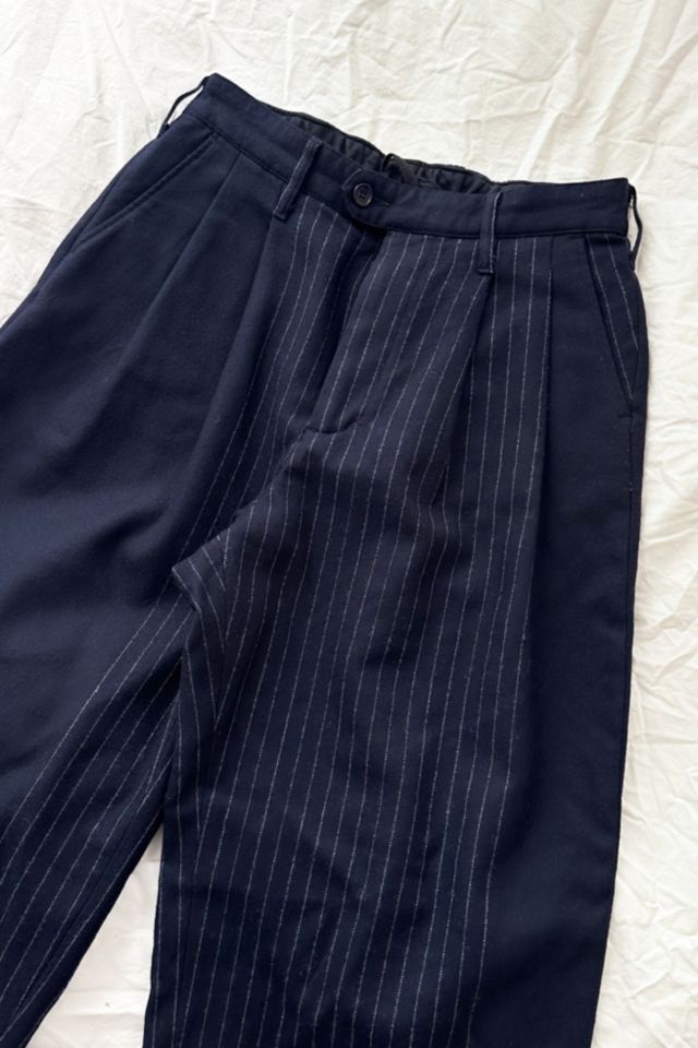 Engineered Garments Navy Wool Pinstripe Trousers #1