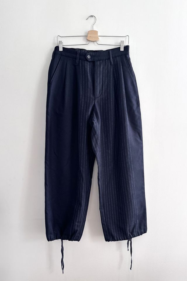 Engineered Garments Navy Wool Pinstripe Trousers
