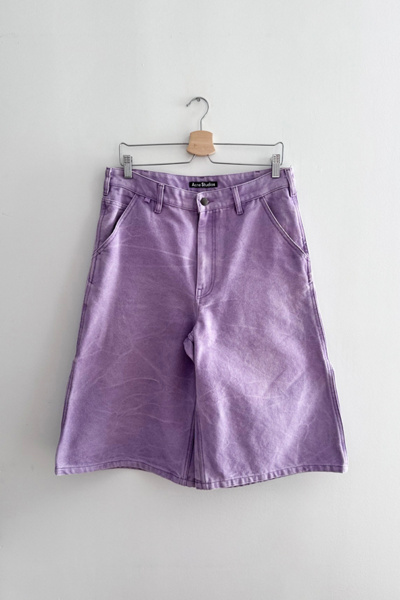 Acne Studios Lavender Baggy Shorts | Urban Outfitters