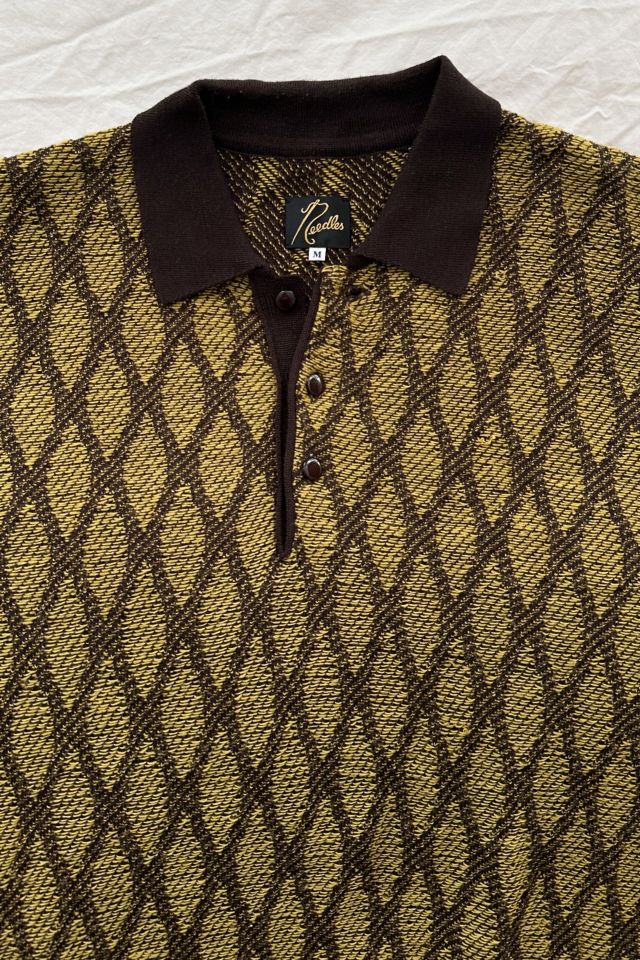 Needles Jacquard Long Sleeve Knitted Polo #1