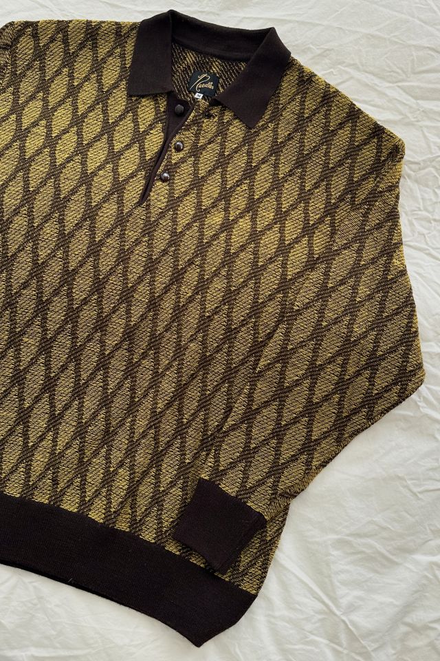 Needles Jacquard Long Sleeve Knitted Polo #2