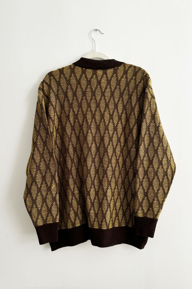 Needles Jacquard Long Sleeve Knitted Polo #3