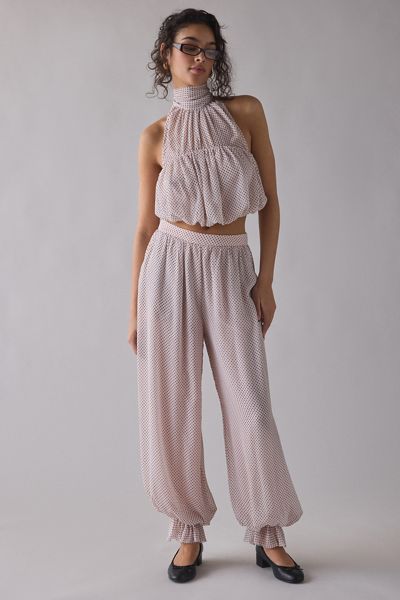 AFRM James Mauve Pin Dot Balloon Pants