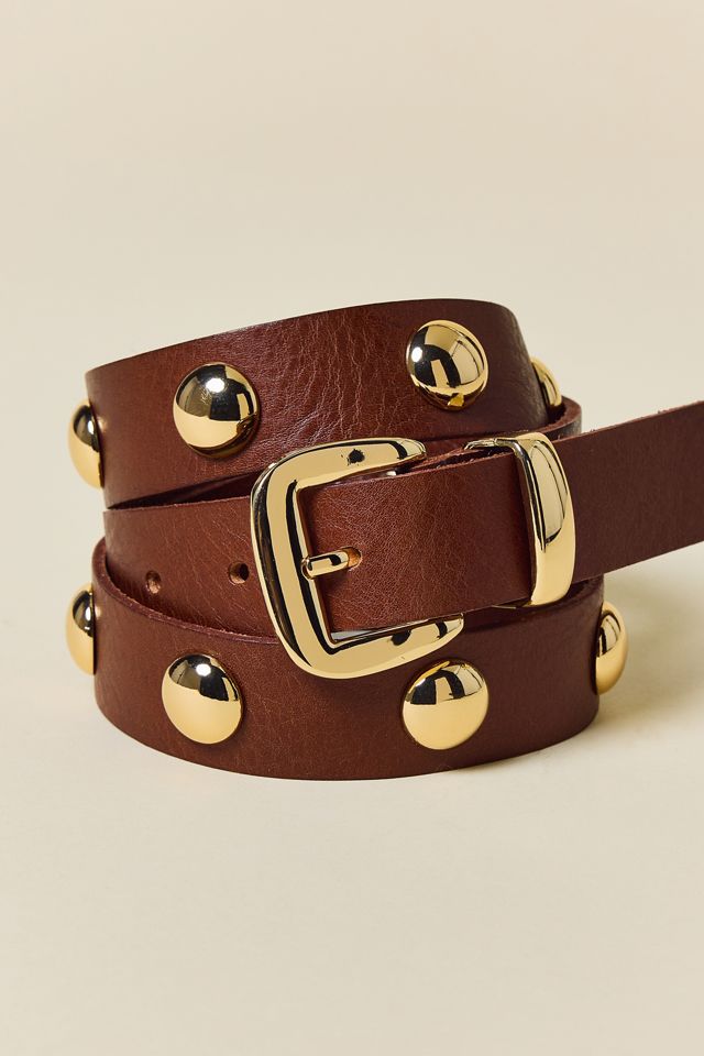 BDG Bella Silver Studded Leather Belt #1