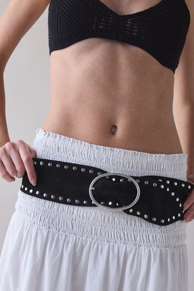 BDG Essent Slouchy Studded Suede Belt