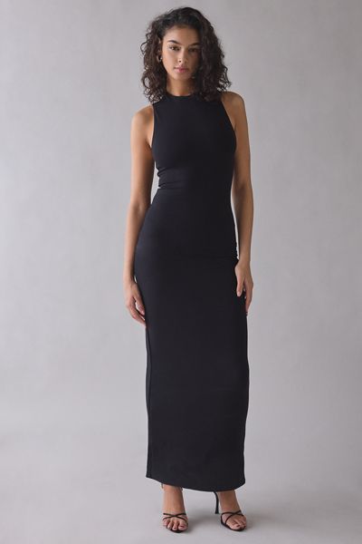 knee length dresses for ladies Soft Allure Black Fitted Lace Maxi Dress main image 1