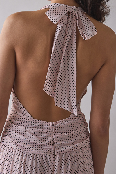 AFRM Robin Mauve Clip Dot Cowl Neck Balloon Leg Jumpsuit