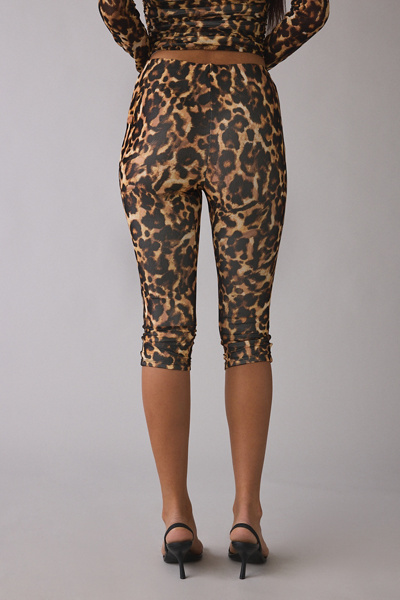 AFRM Gianna Animal Print Mesh Capri Pant