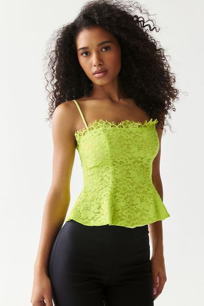 AFRM Ari Peplum Scalloped Lace Camisole