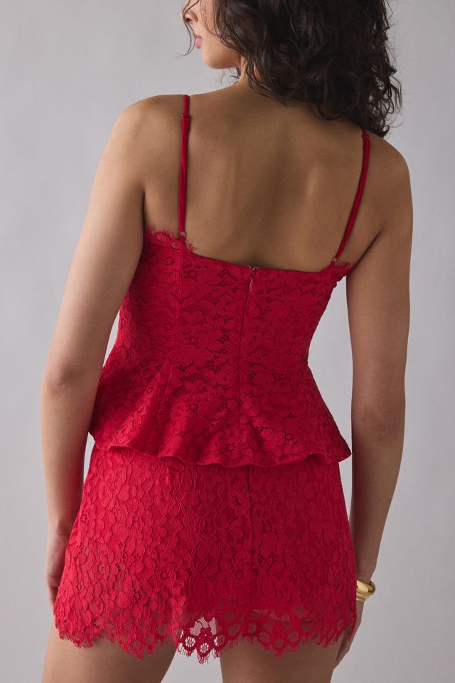 AFRM Ari Peplum Scalloped Lace Camisole #2
